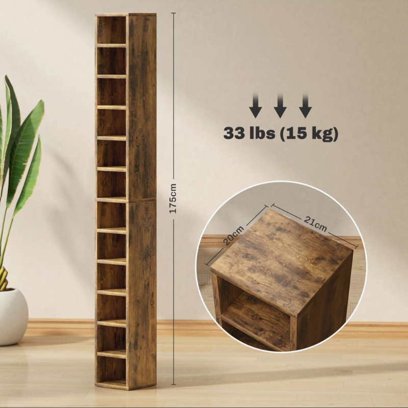 Rangements pour CD et DVD avec 12 compartiments - capacité max. 204 CD