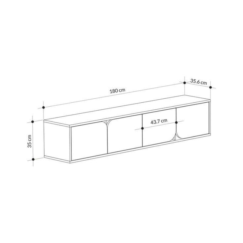 Meuble TV moderne - SPARO - 180cm Design suspendu