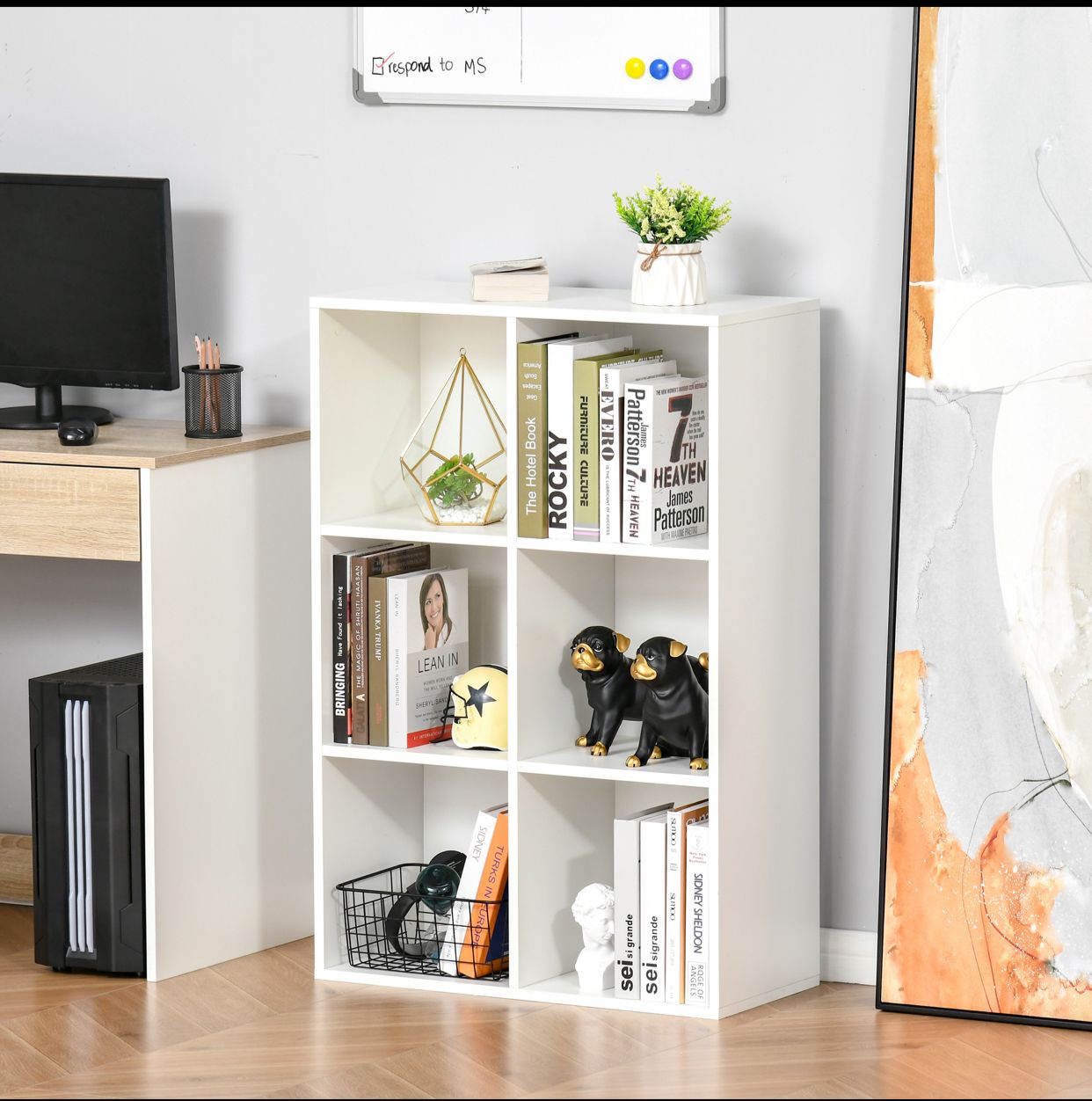 Bibliothèque à 6 Cubes Moderne en Bois