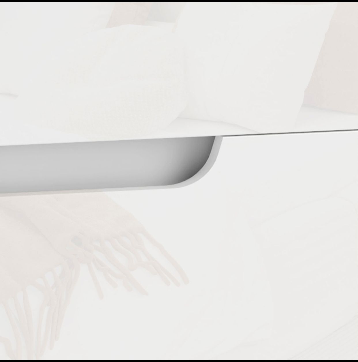 Table de Nuit Moderne  avec 2 Tiroirs et Design Brillant - Blanc