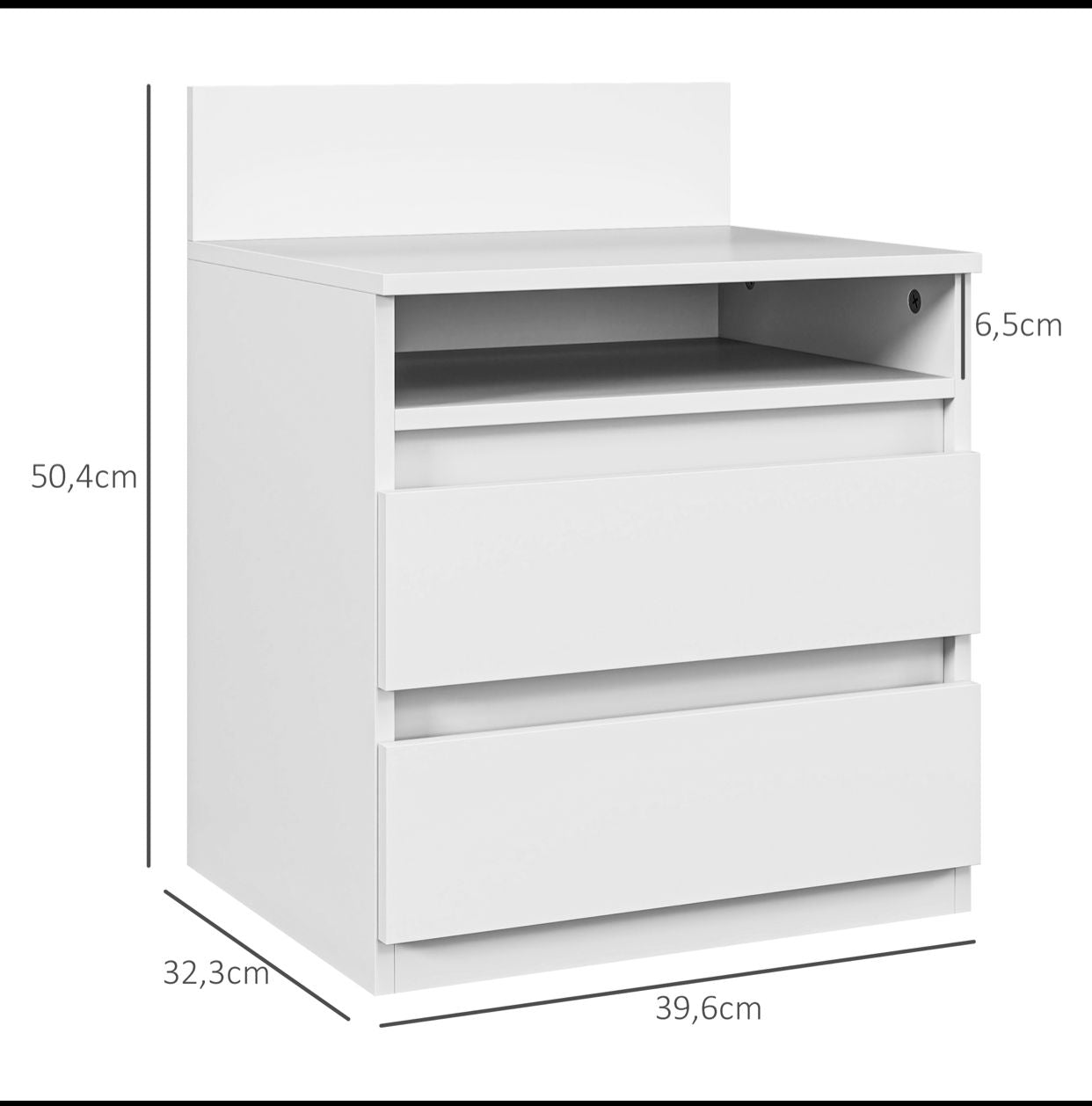 Pack Lot de 2 Tables de Chevet Modernes – Blanc Épuré – avec Tiroir & Étagère