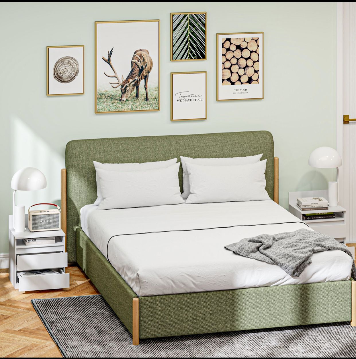 Pack Lot de 2 Tables de Chevet Modernes – Blanc Épuré – avec Tiroir & Étagère