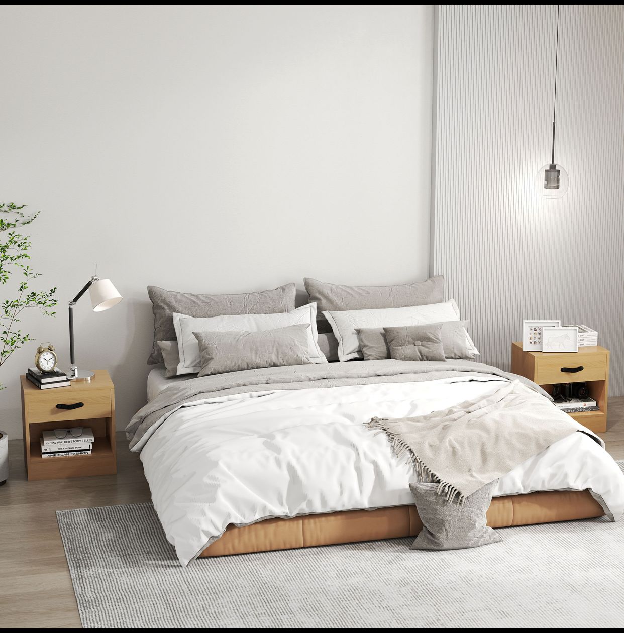 Pack de 2 Tables de Chevet avec Tiroir et Compartiment Ouvert pour Salon