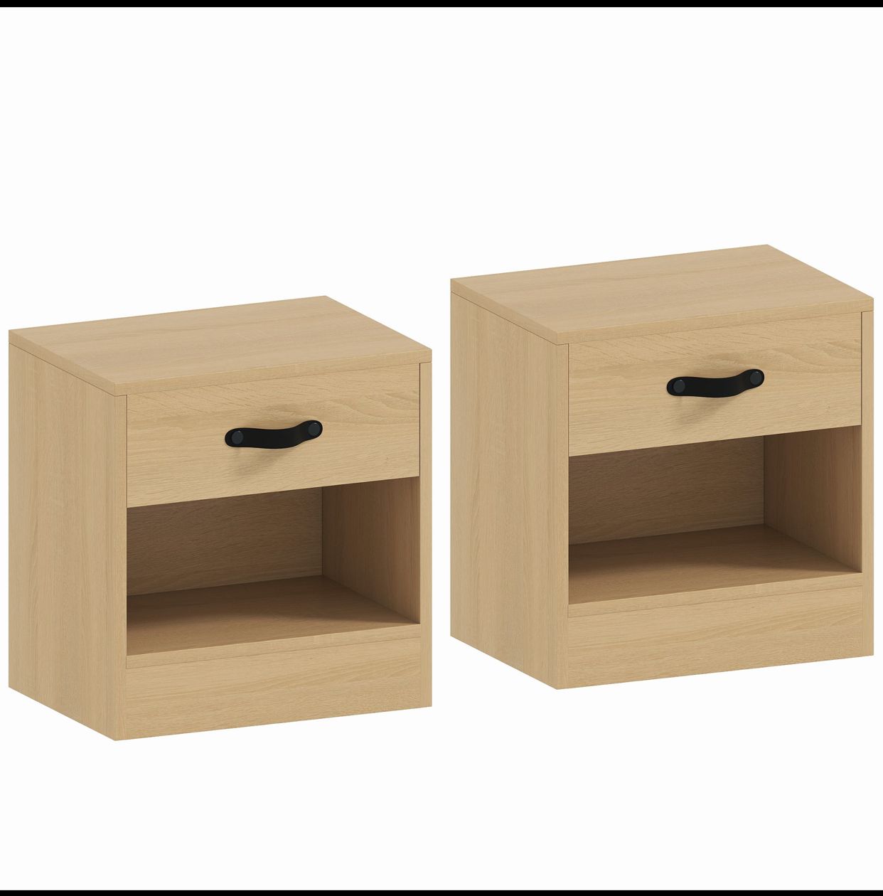 Pack de 2 Tables de Chevet avec Tiroir et Compartiment Ouvert pour Salon