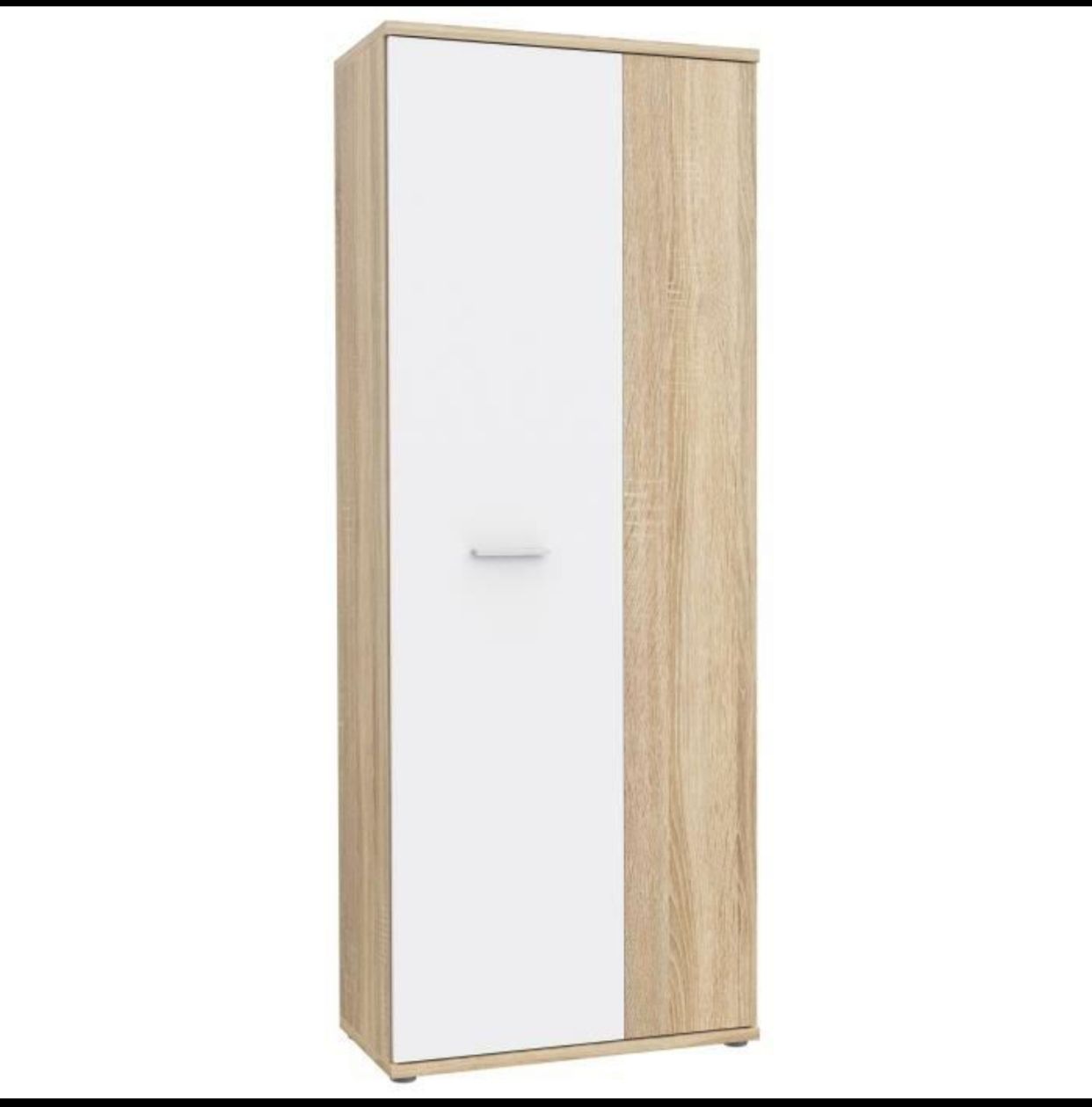 Armoire a chaussures MISCA - Décor chene sonoma et blanc mat