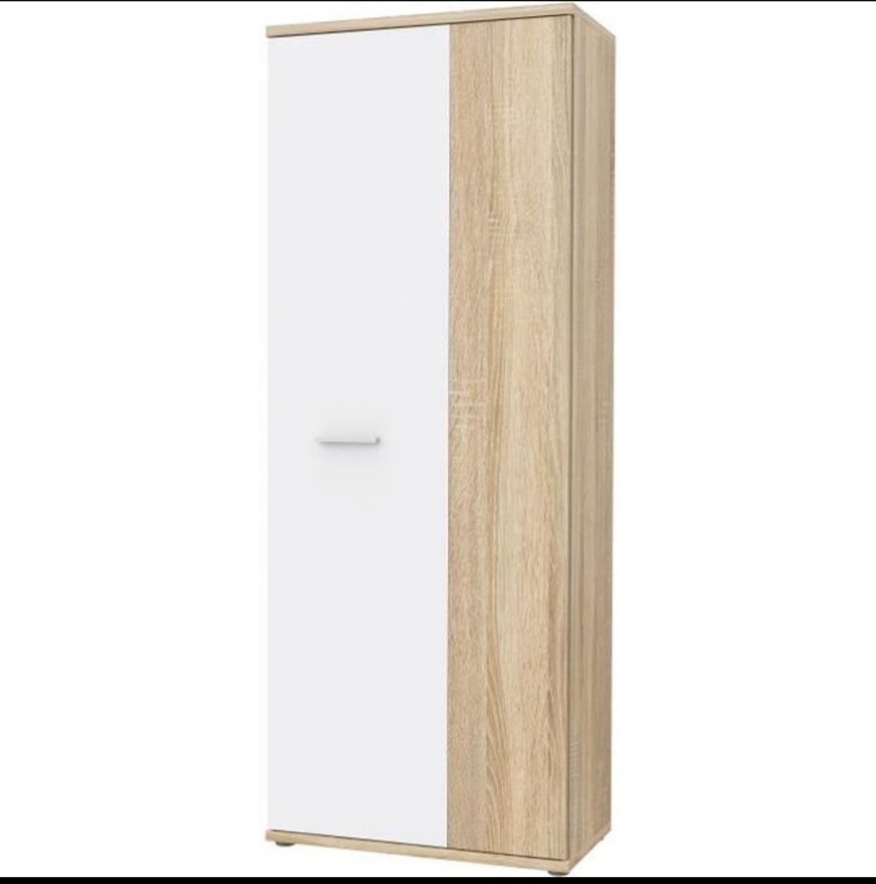 Armoire a chaussures MISCA - Décor chene sonoma et blanc mat