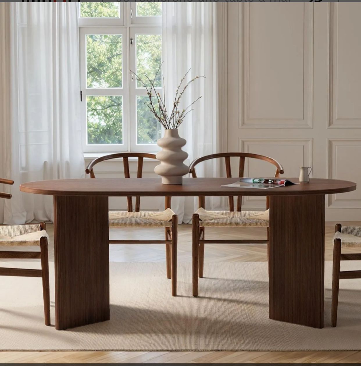 Table à manger moderne - Pieds en V (180 cm)