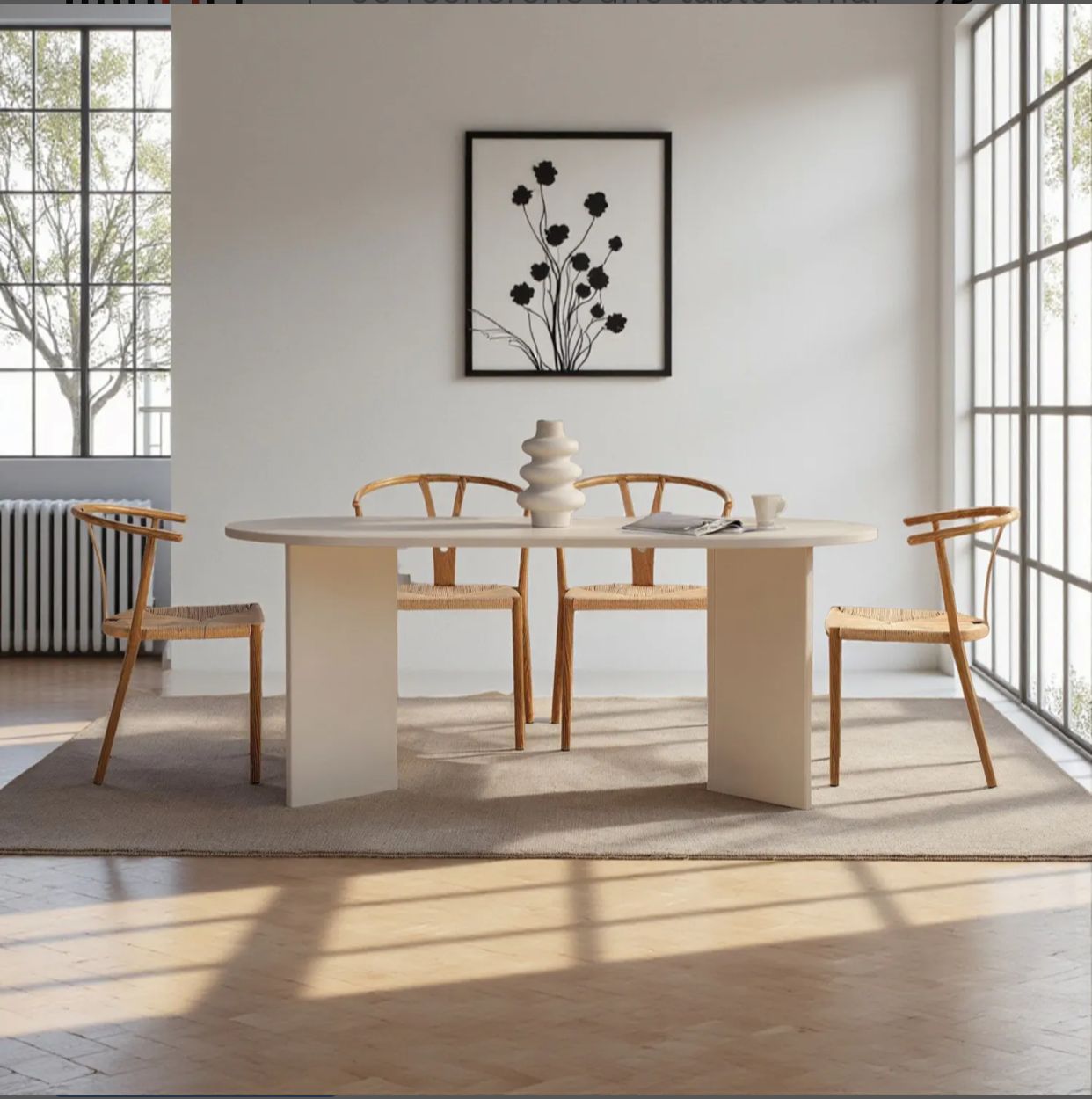 Table à manger moderne - Pieds en V (180 cm)