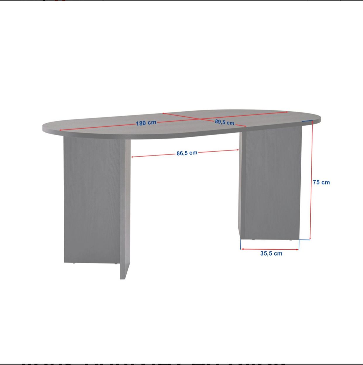 Table à manger moderne - Pieds en V (180 cm)