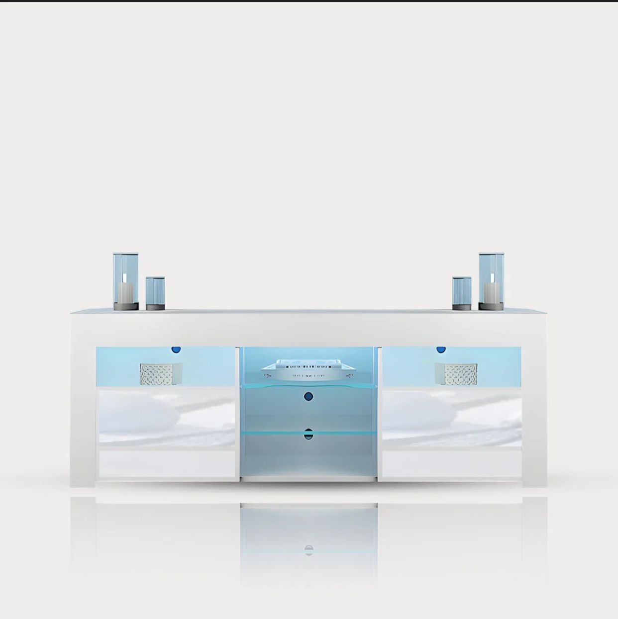 Meuble TV- Annagrove pour téléviseurs jusqu'à 65 - blanc 145cm