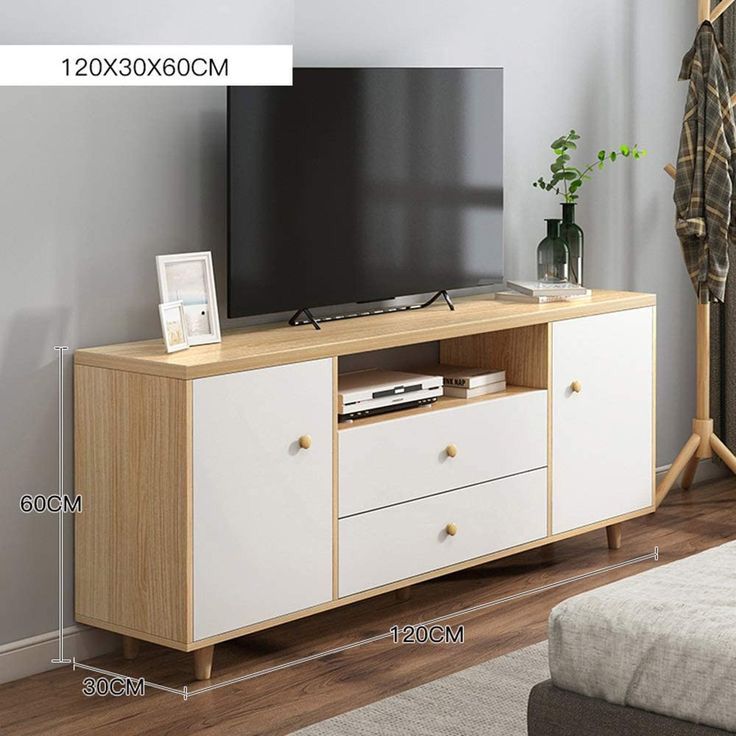 Meuble TV et Console Buffet SANSA - Chêne & Blanc