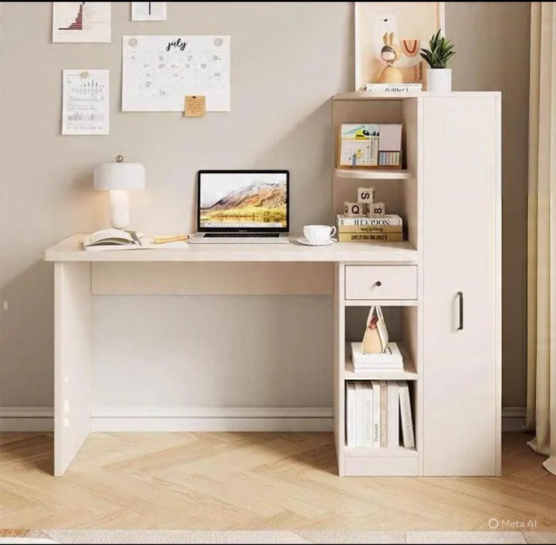 Bureau Randy avec Bibliothèque en bois