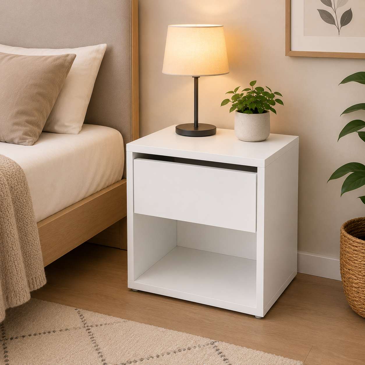 Table de nuit minimaliste - 1 tiroir (40 cm)