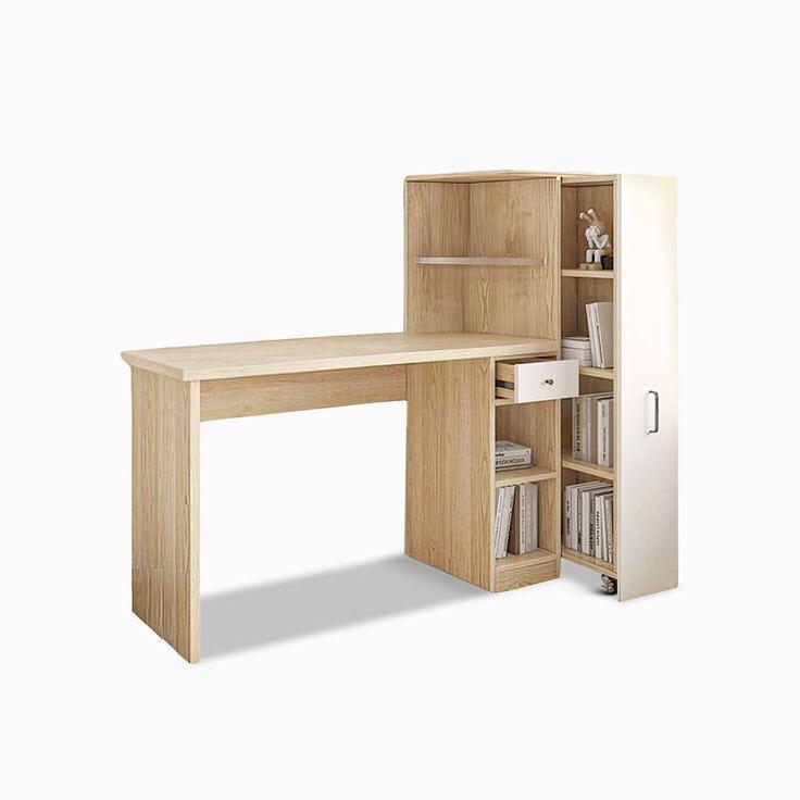Bureau Randy avec Bibliothèque en bois